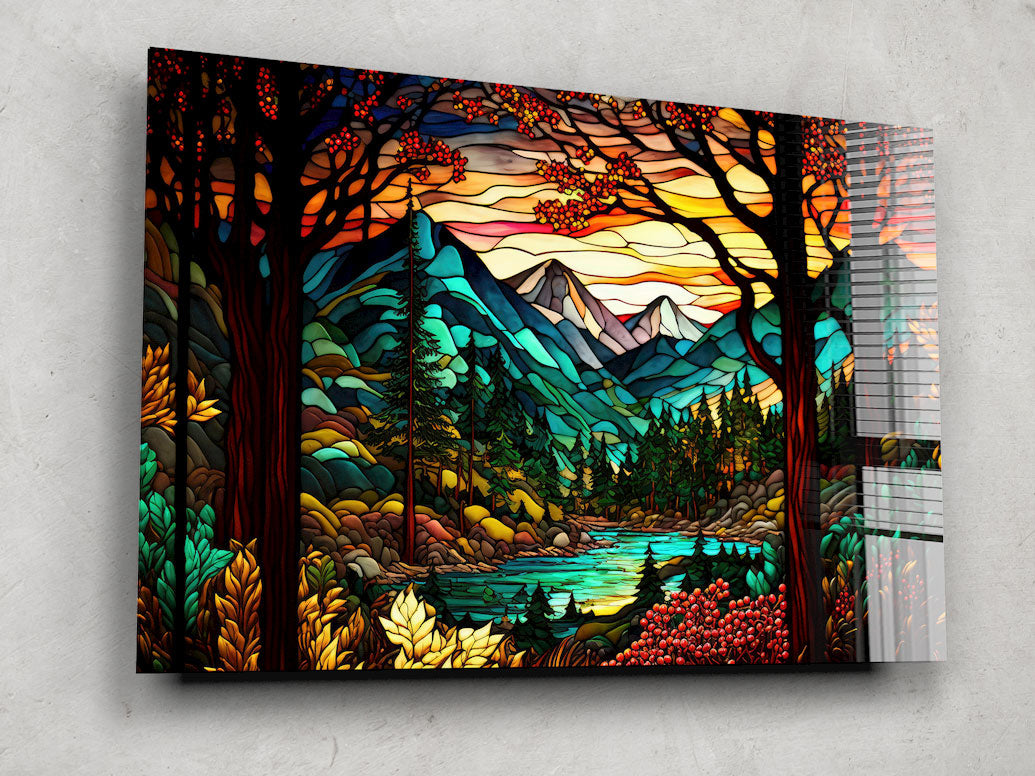 The Nature Glass Wall Art - Elegant Handmade Glass Decor for Home & Office - Perfect for Living Room, Bedroom, and Office Spaces