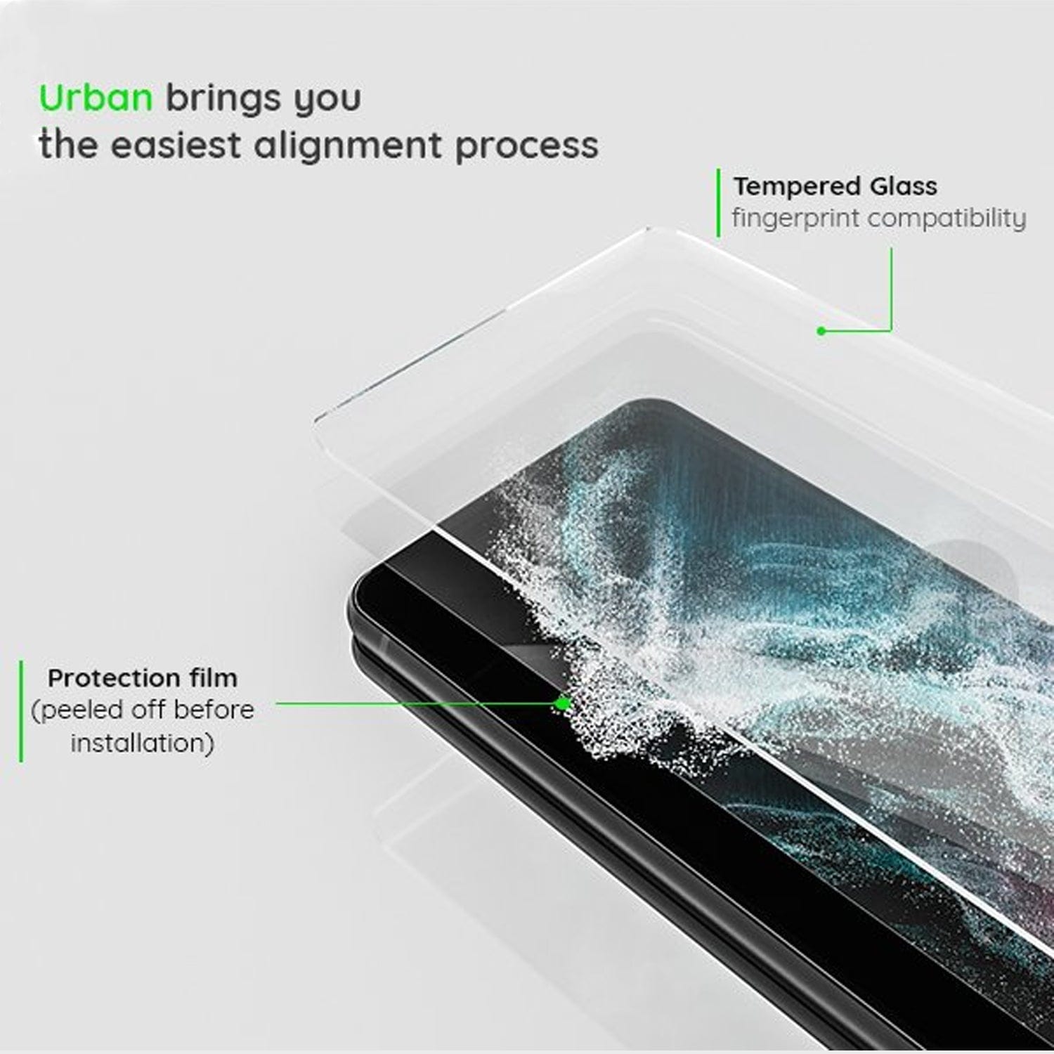 Samsung Galaxy S22 Ultra/S22+/S22 Screen Protector - Urban Diamond Tempered Glass - HD Clear, Anti-Scratch, Bubble-Free - Perfect for Work, Travel & Outdoor Activities