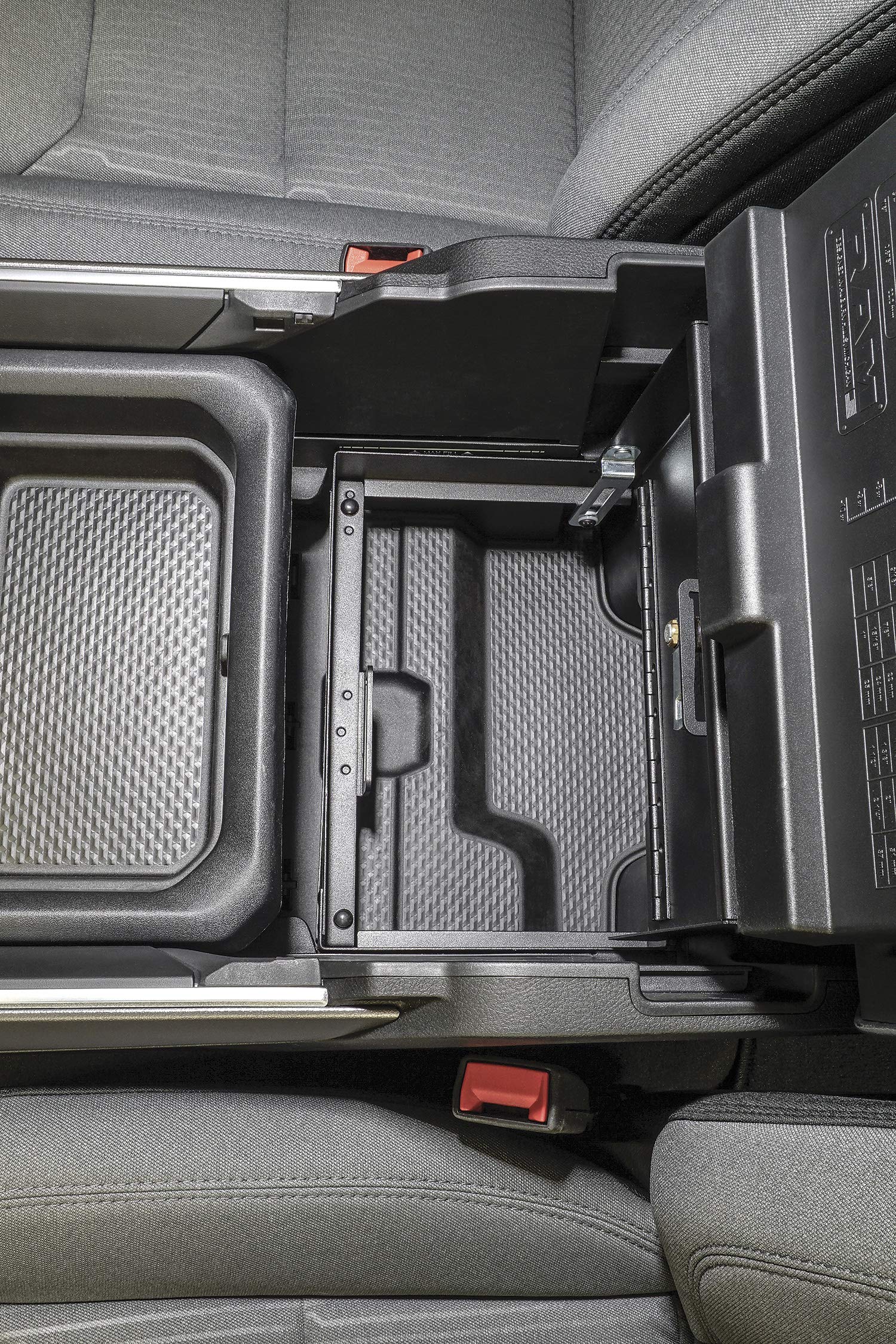 Tuffy Security Console Safe for RAM Trucks - Lockable Vehicle Storage Box with Key - Perfect for Truck Accessories, Gun Safe, and Valuables Protection While Driving or Parking