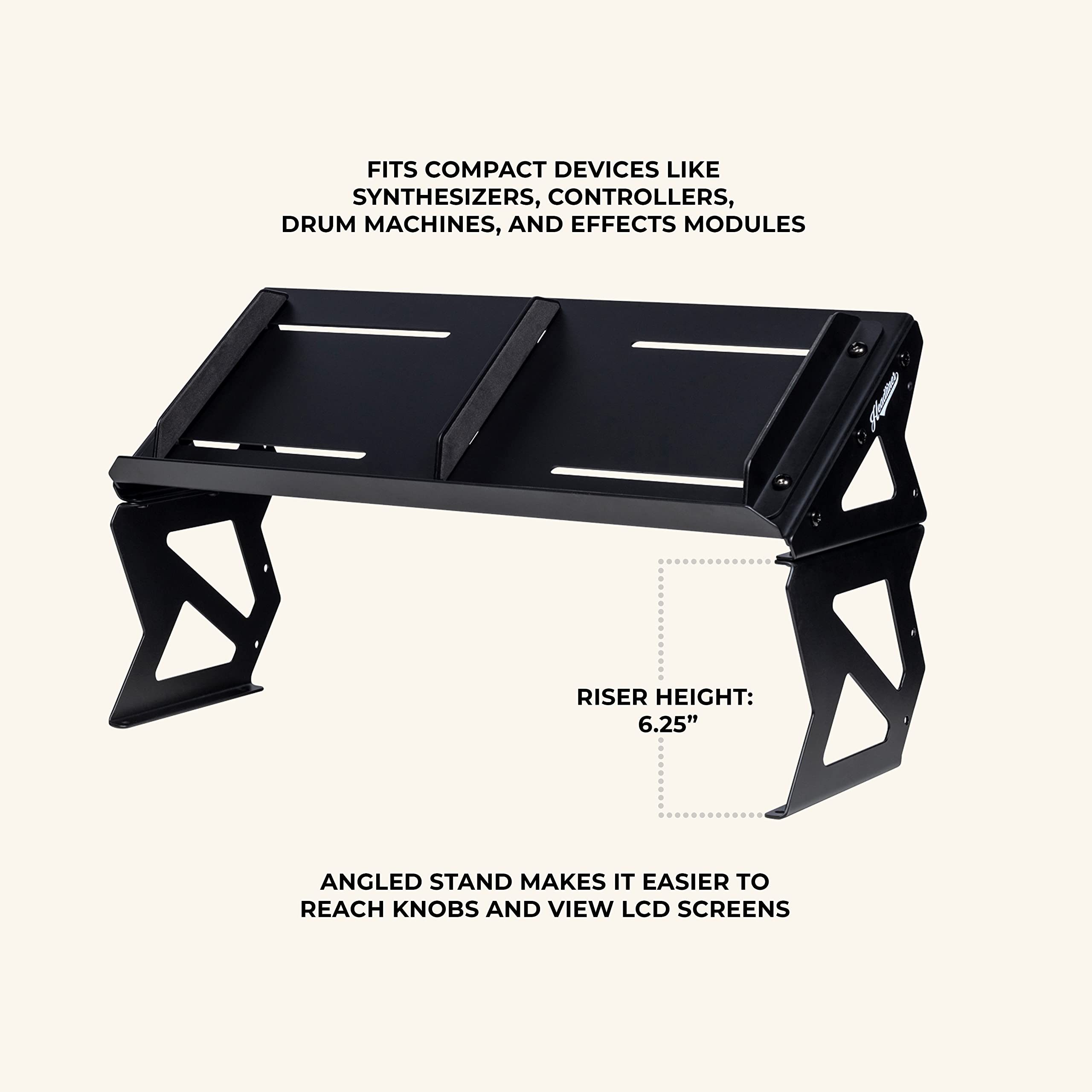 HL22051 Headliner Mod Riser Desktop Production Stand - Adjustable Monitor & Laptop Stand for Music Production, Podcasting & Streaming Setup