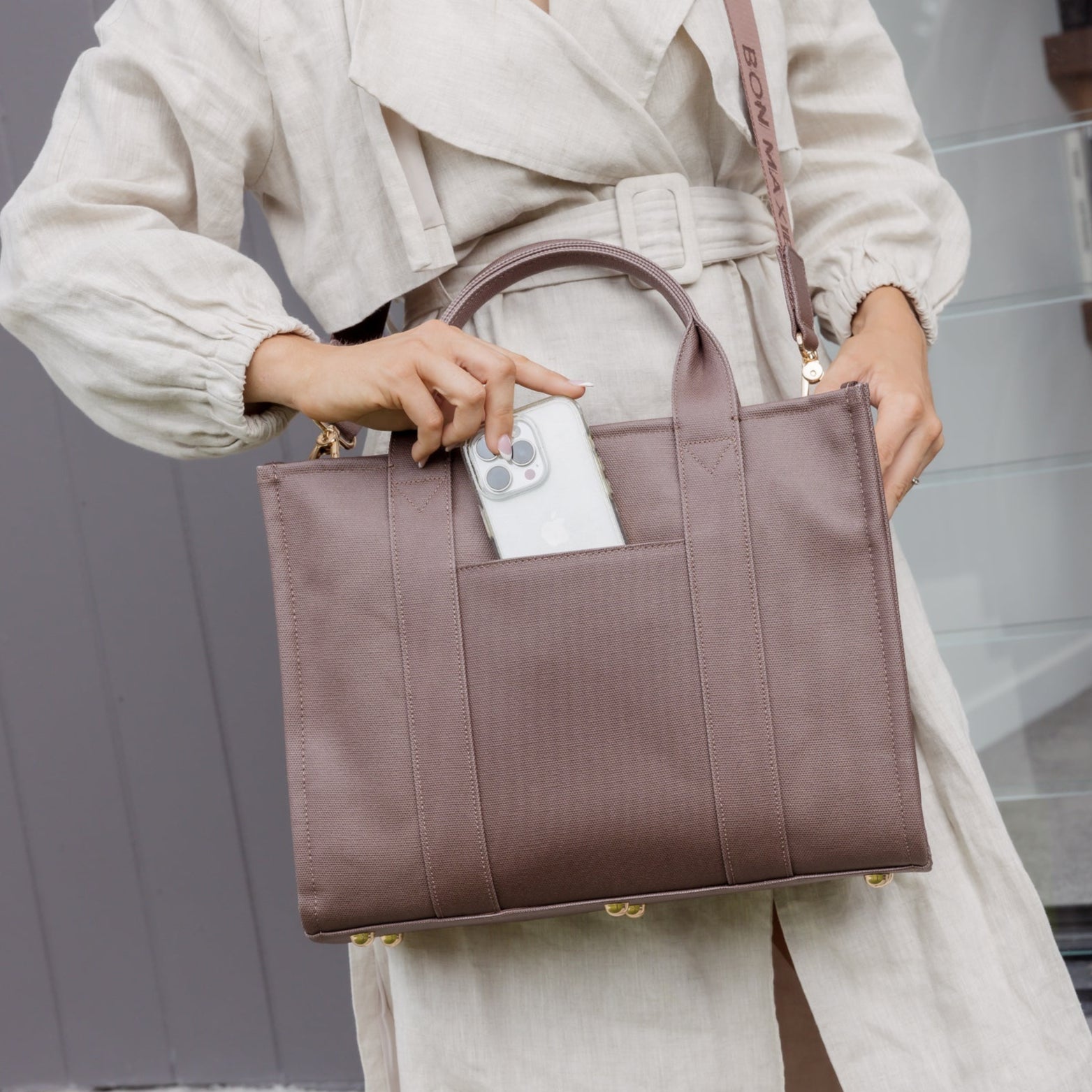 Stylish Small Bon Vivant Structured Tote Bag in Chocolate Brown - Perfect for Work, Travel & Everyday Use