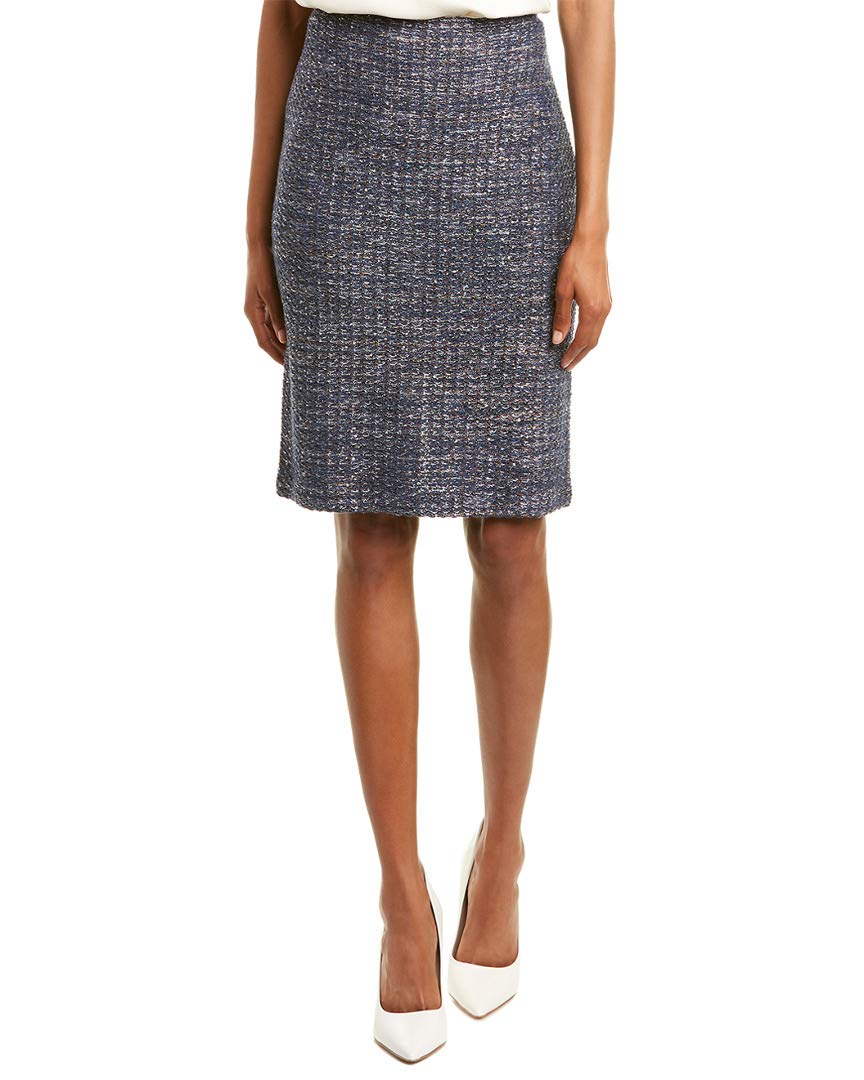 St. John Women's Blue Sequin Tweed Pencil Skirt Size 8 | Elegant Office Wear & Cocktail Party Dress for Women