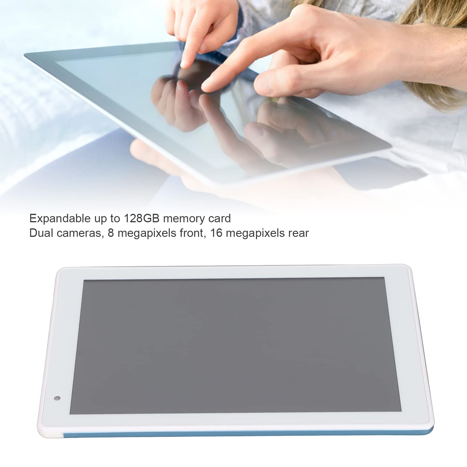 8 Inch Android Tablet for Kids Ages 2-5 - 1920x1080 FHD Display, 8000mAh Battery, 4GB RAM 64GB ROM, Dual Camera, Dual SIM, 3 Card Slots - Perfect for Learning, Entertainment & Travel (Blue)