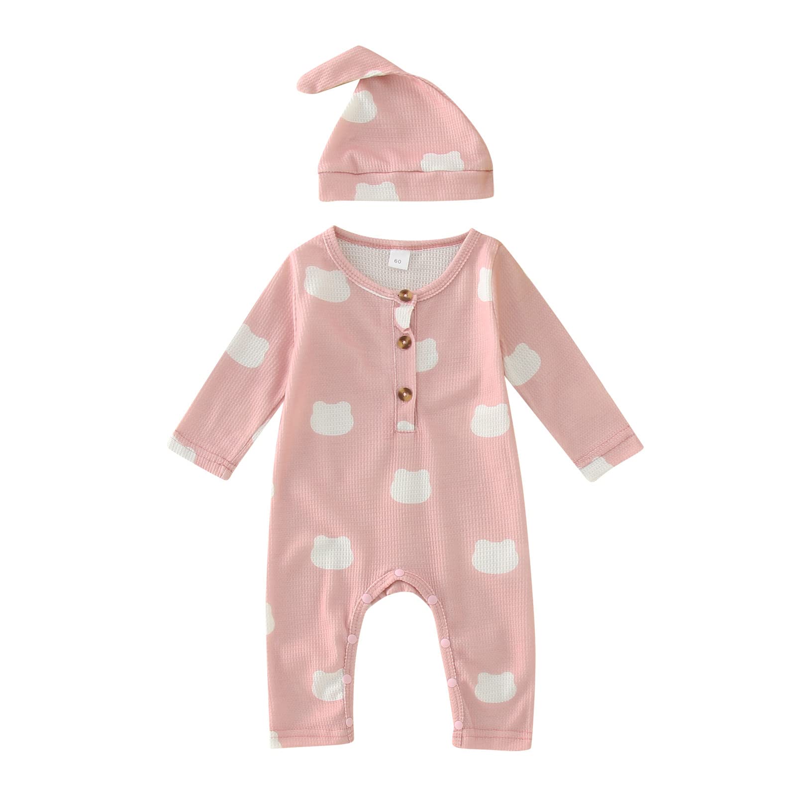 YOYORI Baby Knit Romper - Cute Cartoon Print Long Sleeve Jumpsuit for Newborn Infant Girls & Boys (0-18 Months) - Perfect for Autumn Outfits, Family Photos & Playdates