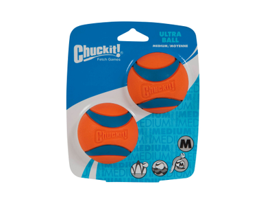 ChuckIt! Ultra Ball Medium 2 Pack - Durable Fetch Balls for Dogs, High Bouncing Tennis Ball for Outdoor Play, Training & Exercise with Pets