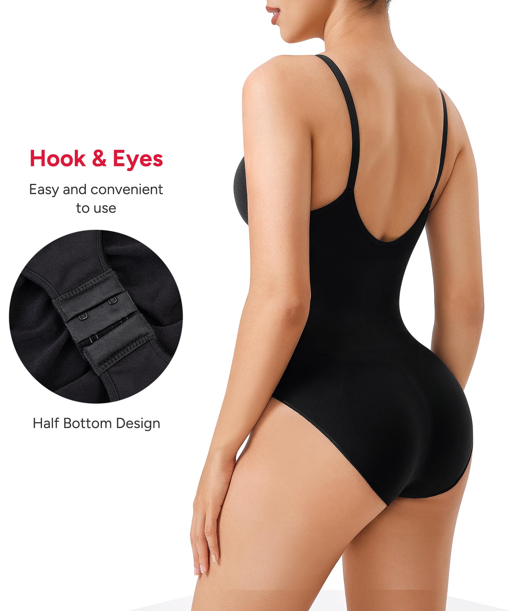 Nebility Women's Tummy Control Shapewear Bodysuit - Seamless Waist Trainer for Sculpting & Snatched Look | Perfect for Dresses, Workouts & Special Occasions