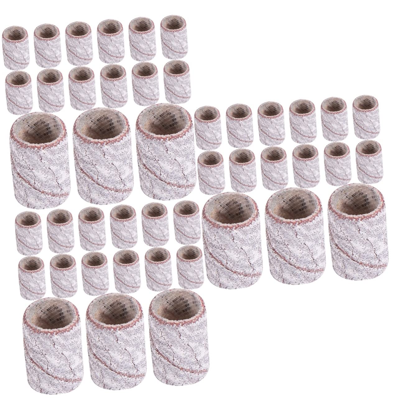 600 Pcs White Sand Nail Drill Bits - Nail Art Sanding Bands & Rings for Professional Manicures - Perfect for Nail Salons, DIY Nail Art, and Home Grooming