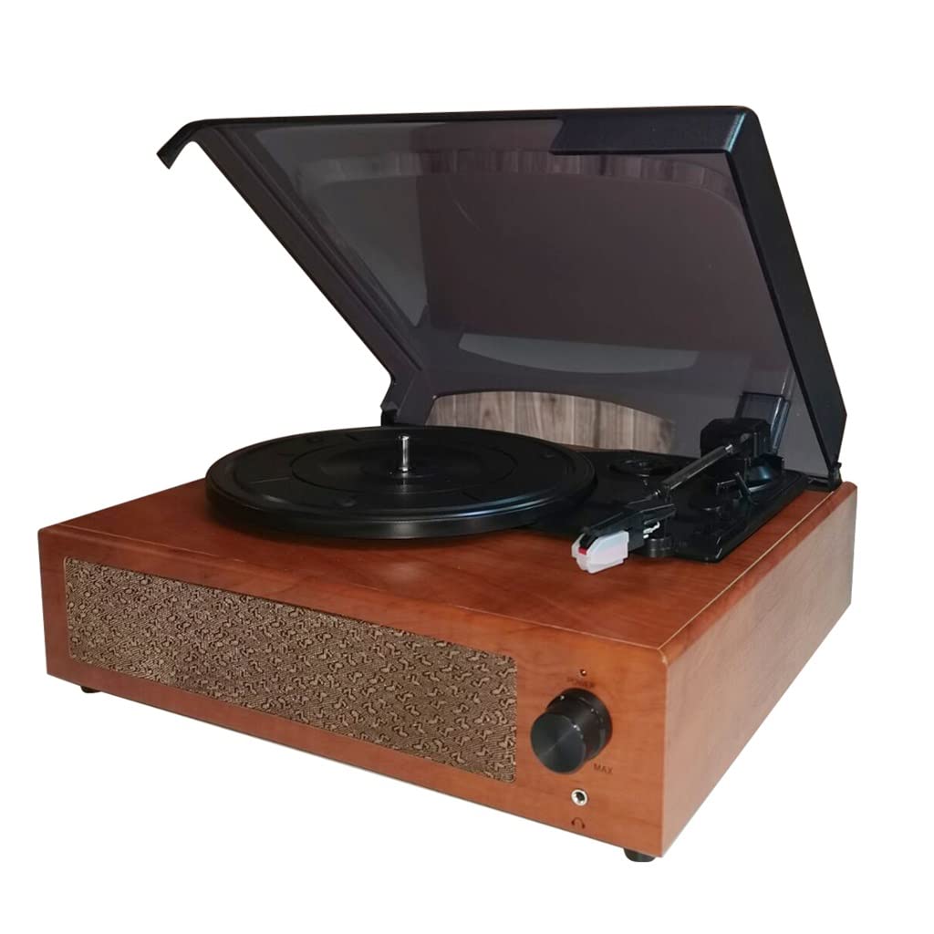 Vintage Retro Bluetooth Gramophone Record Player - Portable Phonograph Turntable with Built-in Stereo Speakers, 33/45/78 RPM Speed - Perfect for Home Decor, Vinyl Collection & Classic Music Playback