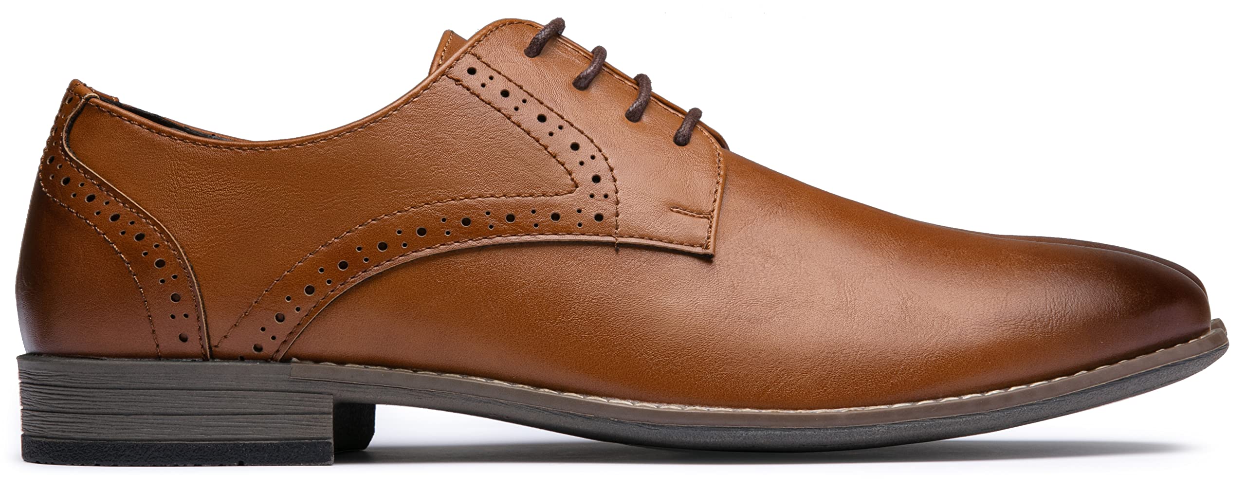 Jousen Men's Oxford Plain Toe Dress Shoes - Classic Formal Derby Shoes for Business, Office & Wedding Occasions