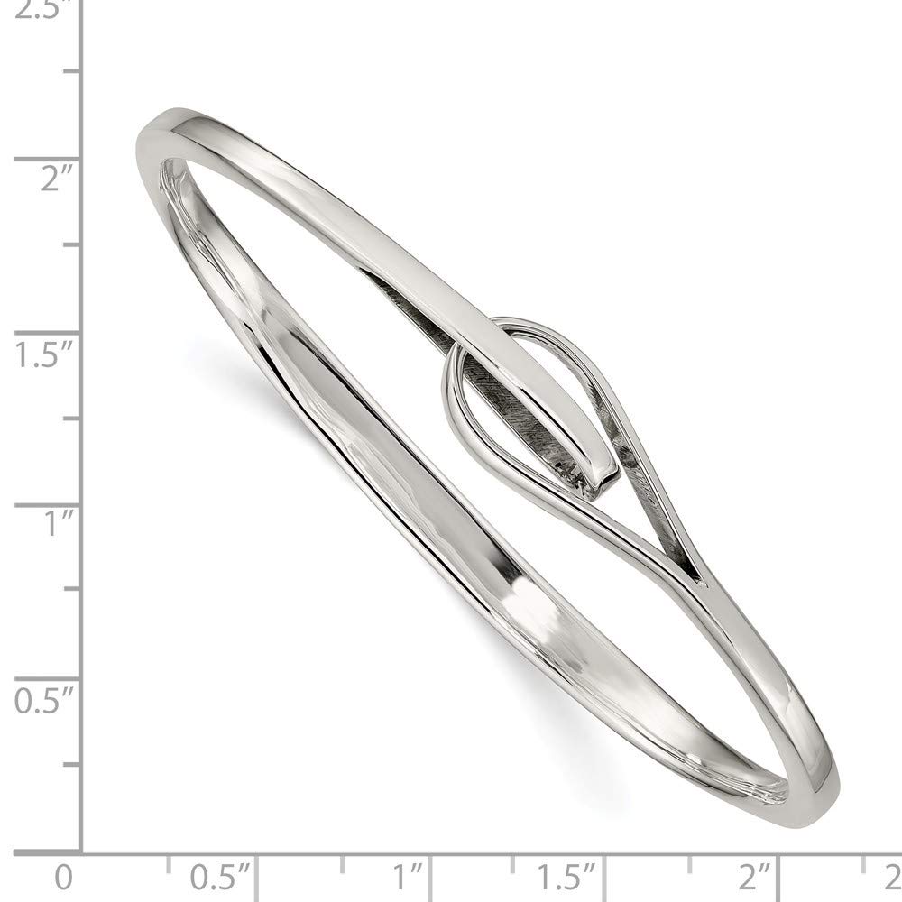 Roy Rose Jewelry Sterling Silver Interlocking Bangle Bracelet - 8 Inch Adjustable Length for Women - Perfect for Everyday Wear, Gifts & Special Occasions