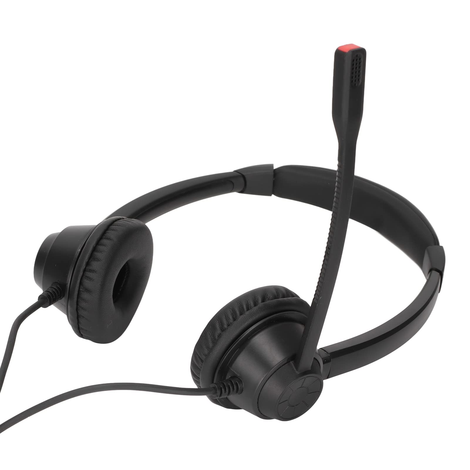 Noise Cancelling Office Headset with HD Microphone - Ultra Lightweight Binaural Telephone Headset (RJ9 Connector, Black) for Telemarketing & Customer Service - Perfect for Call Centers & Remote Work
