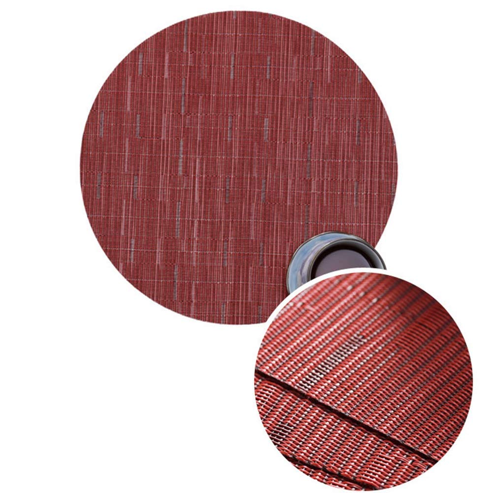 Round Woven Placemats Set of 4 - 13.8 Inch Non-Slip Washable Table Mats for Christmas, Home, Wedding & Party Decor - Burgundy - Perfect for Holiday Dinners, Family Gatherings and Special Occasions