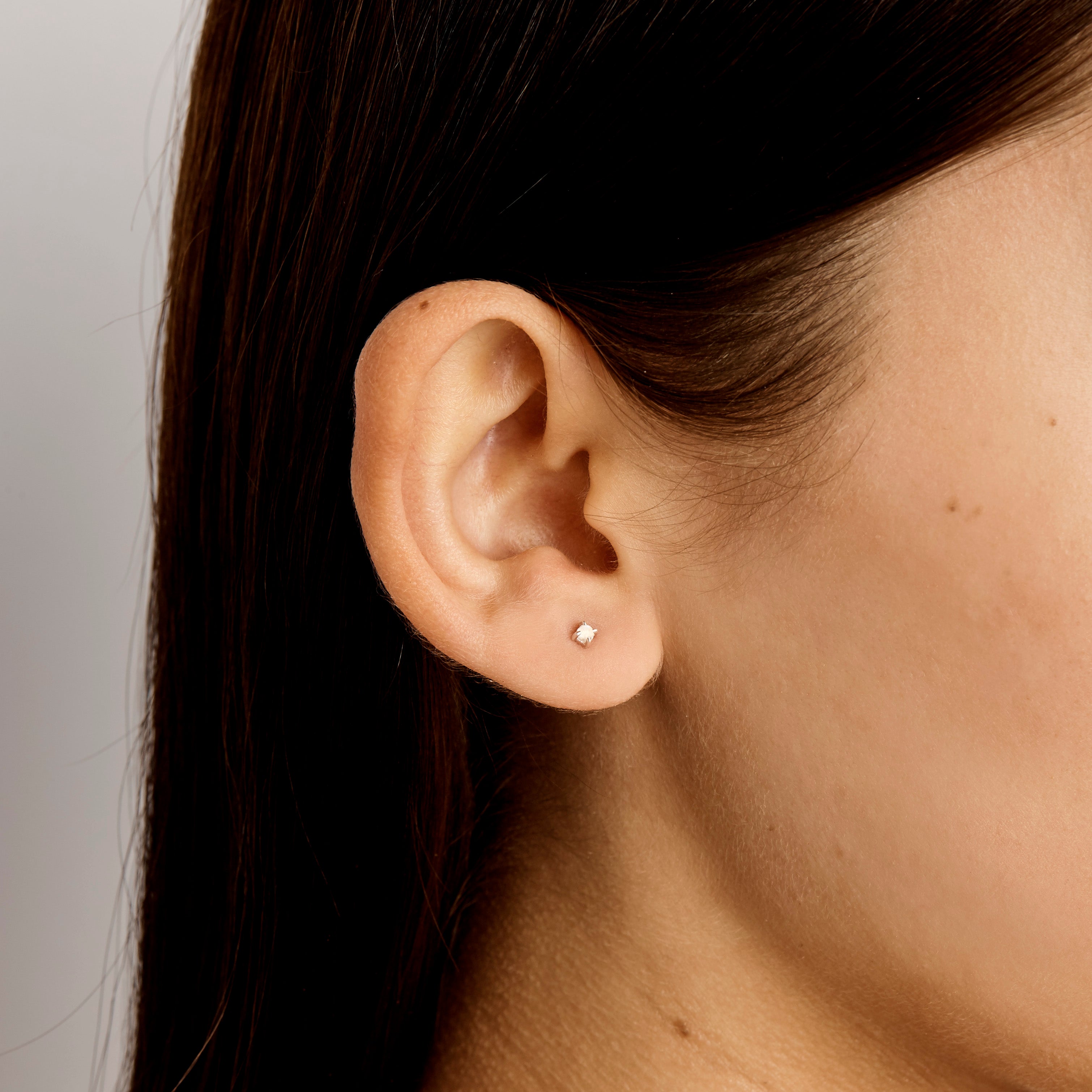 Natural Rainbow Moonstone Stud Earrings for Women - Hypoallergenic Sterling Silver Earrings for Everyday Wear & Special Occasions