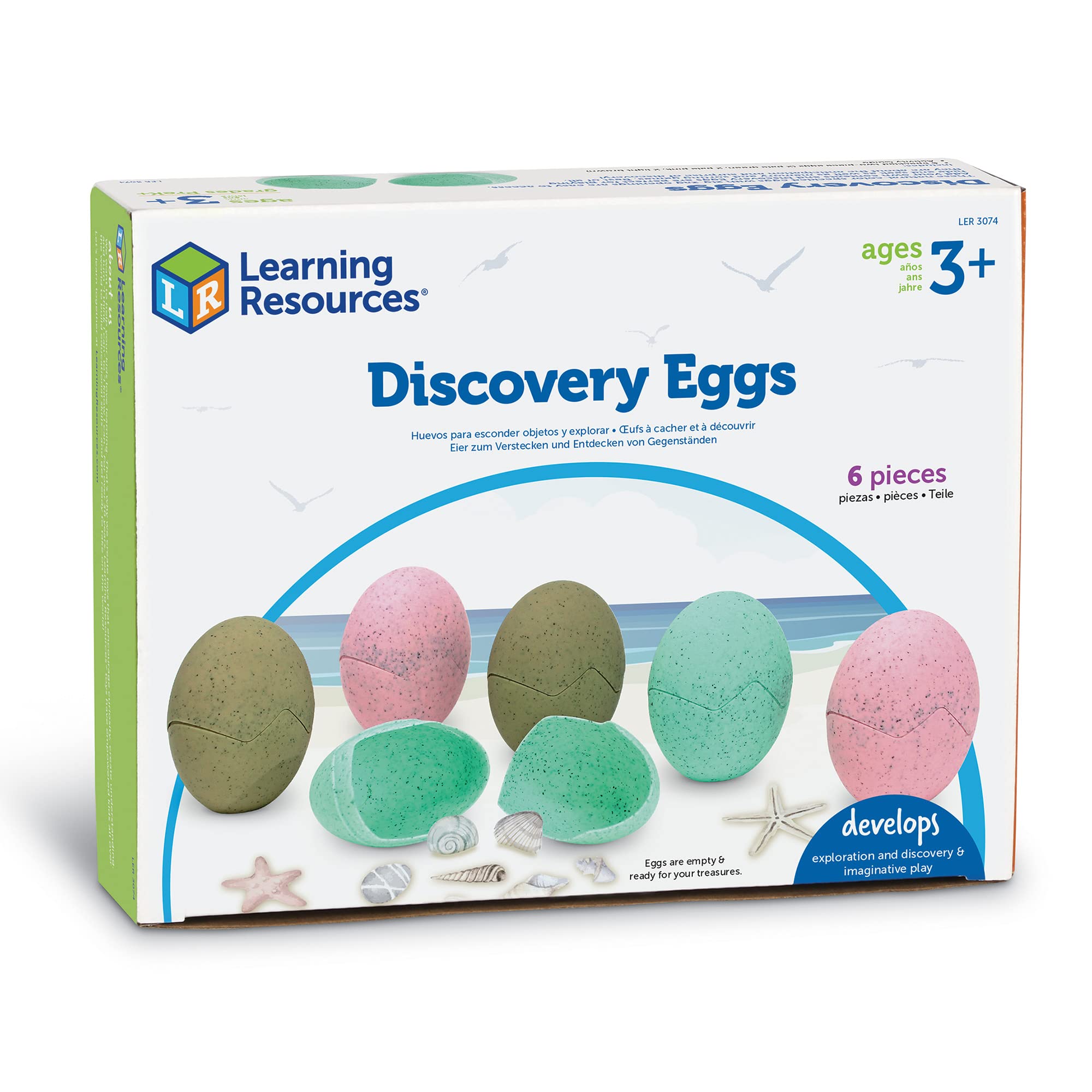 Learning Resources Discovery Eggs - 6 Piece Toddler Educational Toys for Preschool Science Exploration, Ages 3+ | STEM Learning Activities for Kids, Classroom & Home Use