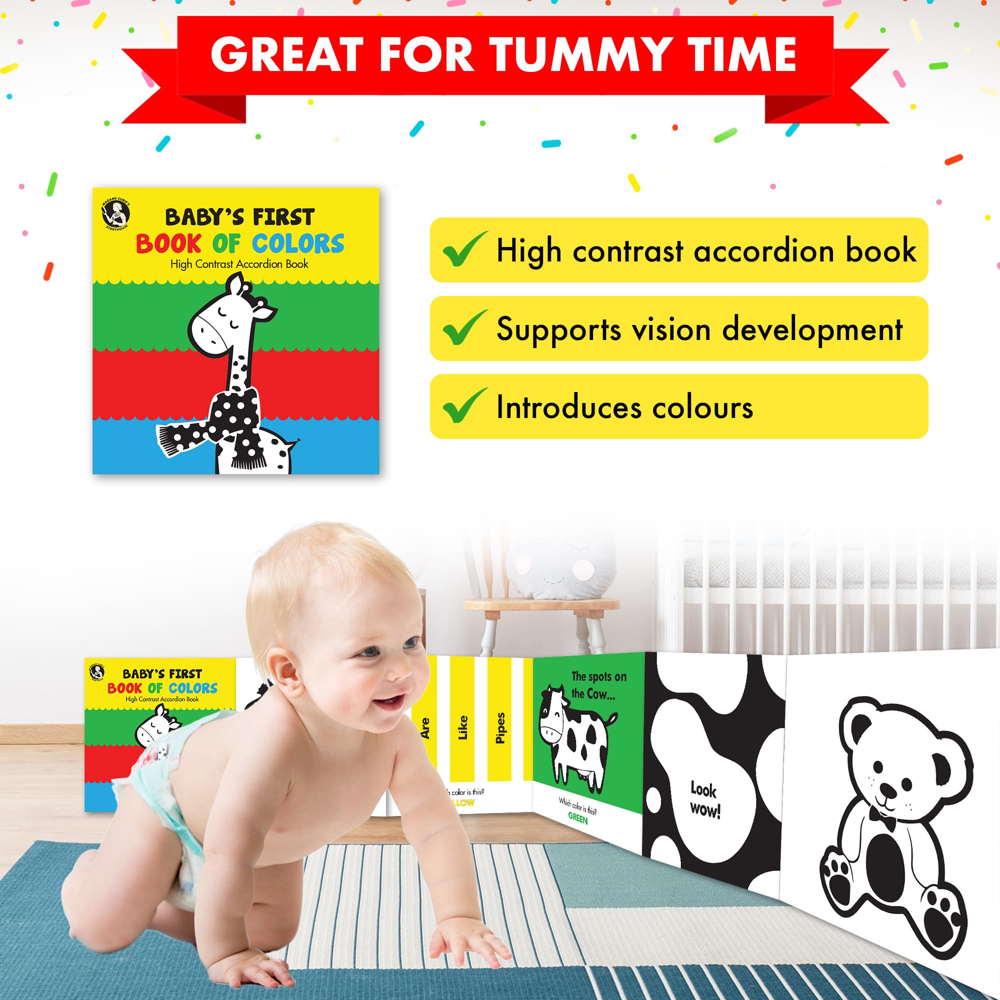 Madame Curie Baby Board Books | Toys for 0-1 Year Olds | Perfect for Newborn Learning & Play