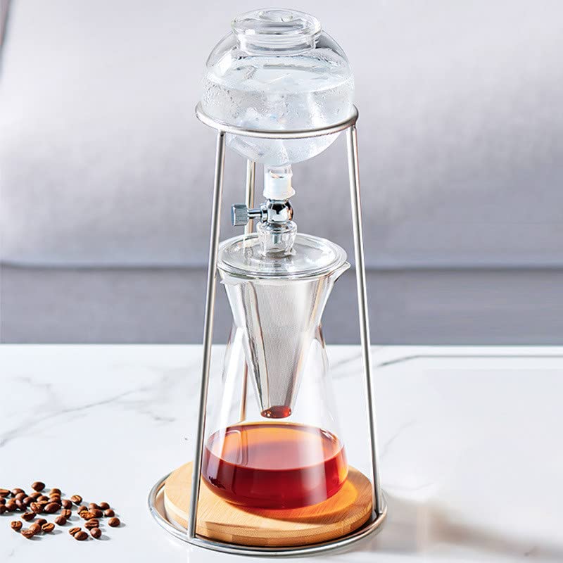 Premium 2-in-1 Cold Brew Coffee & Tea Maker - Reusable Glass Dripper with Adjustable Water Flow, Borosilicate Glass Pitcher - Perfect for Iced Coffee, Cold Brew Tea & Refreshing Summer Drinks at Home or Office