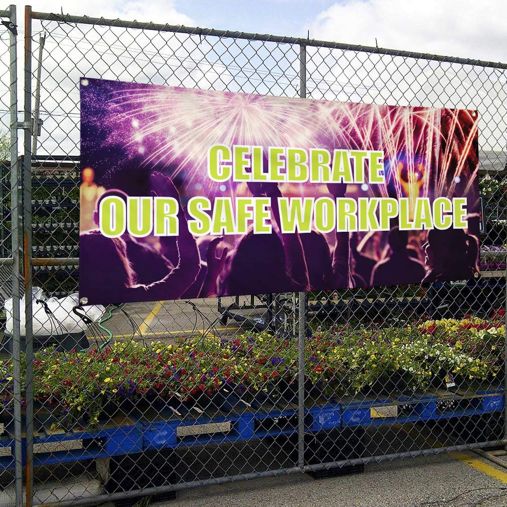 Durable Vinyl Banner 48x96 Inches - Weatherproof Outdoor Yard Signs with 8 Grommets for Workplace Safety, Events & Industrial Use | Multiple Sizes Available