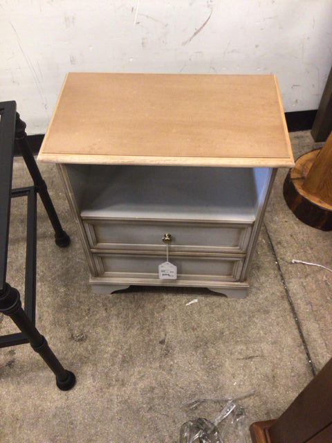 Modern Two-Drawer Open Nightstand - Bedside Table with Storage for Bedroom, Living Room, or Office - Perfect for Storing Books, Lamps, and Bedroom Essentials