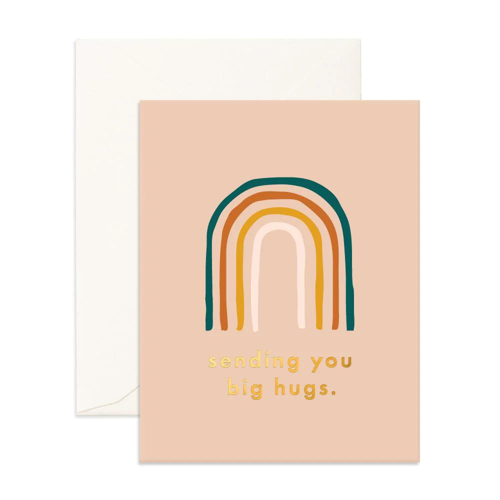 Big Hugs Rainbow Greeting Card - Colorful Blank Note Cards for Birthday, Thank You, Friendship & Encouragement - Perfect for Special Occasions & Everyday Kindness
