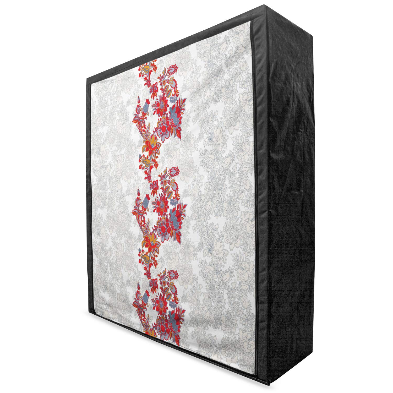 Ambesonne Floral Portable Fabric Wardrobe - Romantic Boho Style with Narcissus, Magnolia & Rose Pattern - 59