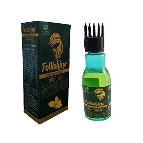Biolife Follishine Hair Oil 100ml - Natural Hair Growth Treatment with Argan Oil for Shiny, Strong & Healthy Hair - Perfect for Daily Hair Care, Styling & Scalp Massage