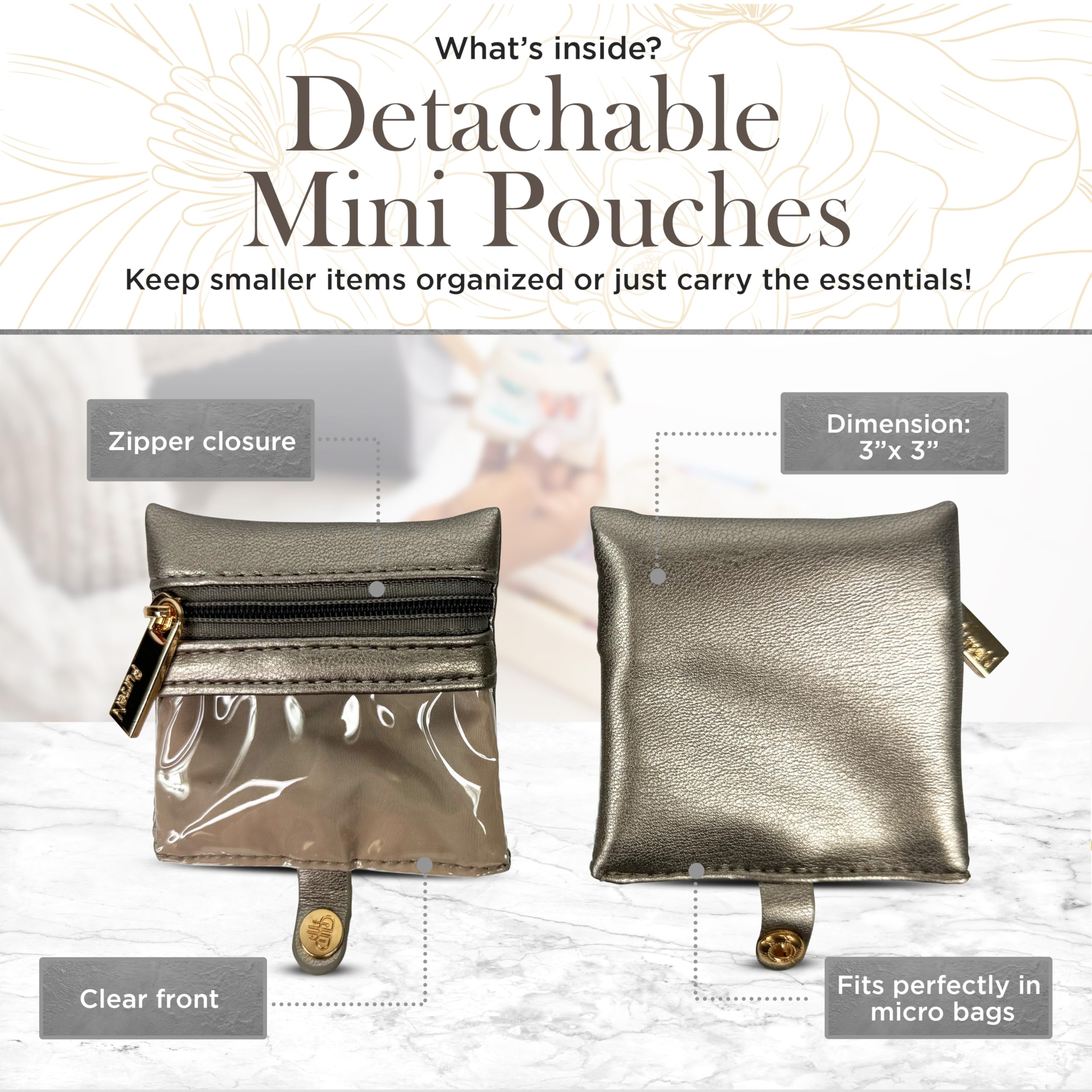 LITTMINI Lighted Makeup Bag - Vegan Leather Travel Organizer with Mirror for Everyday Essentials