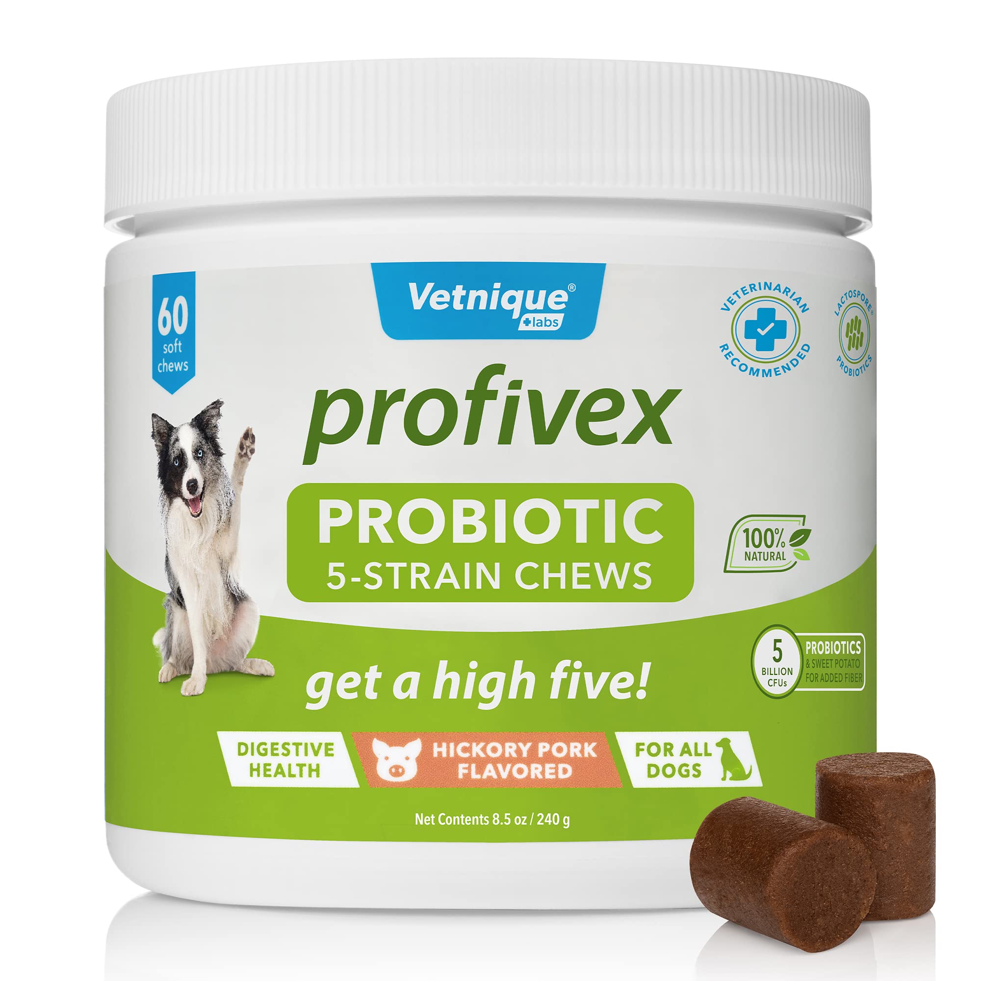 VETNIQUE Profivex 5-Strain Probiotic & Glandex Anal Gland Support Soft Chews for Dogs - 120ct Digestive Health Bundle (60ct Each) - Supports Gut Health & Anal Gland Function - Perfect for Daily Wellness & Digestive Care