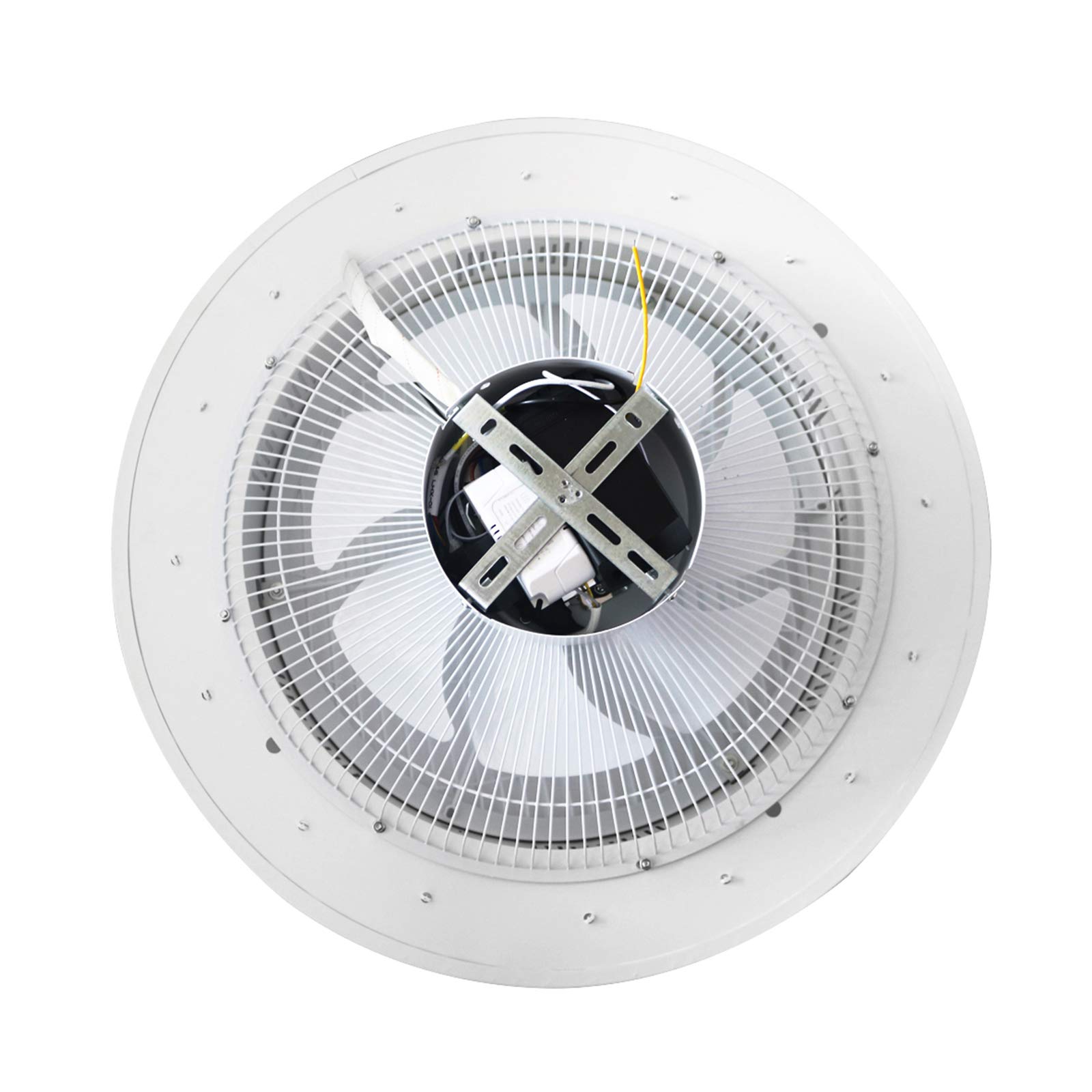 21.6 Inch Modern LED Ceiling Fan with Light - 32W Remote Control, Dimmable, Timer Function, Low Profile Enclosed Design - Perfect for Living Room, Bedroom & Home Office (White)