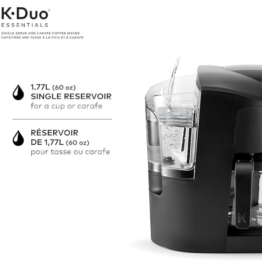 Keurig K Duo Essentials Coffee Maker - Single Serve K-Cup Pod & 12-Cup Carafe Brewer (Certified Refurbished) with Home Essentials Warranty - Perfect for Home, Office, and Entertaining