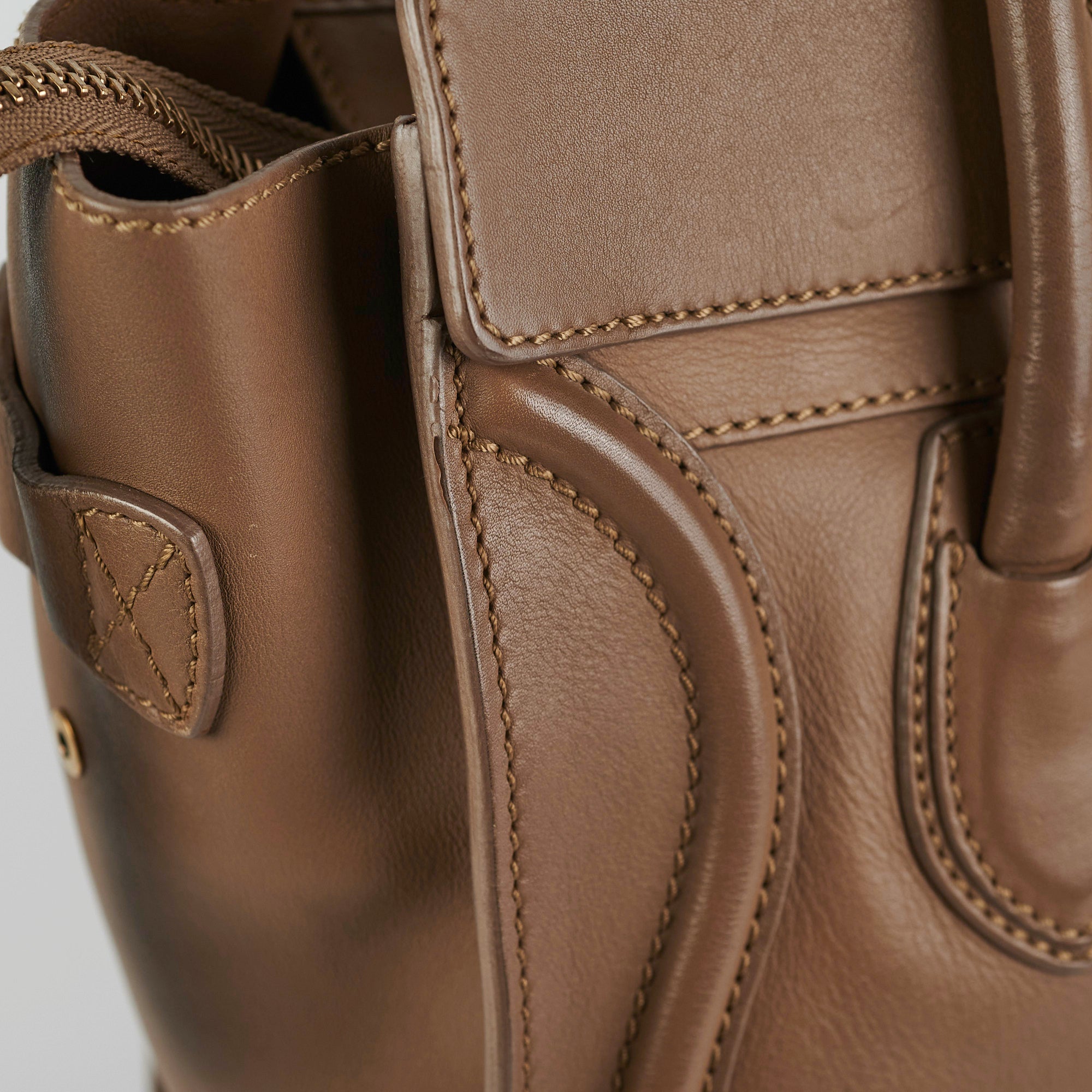 Celine Micro Luggage Taupe Tote Bag - Premium Leather Handbag for Women | Perfect for Work, Travel & Everyday Use