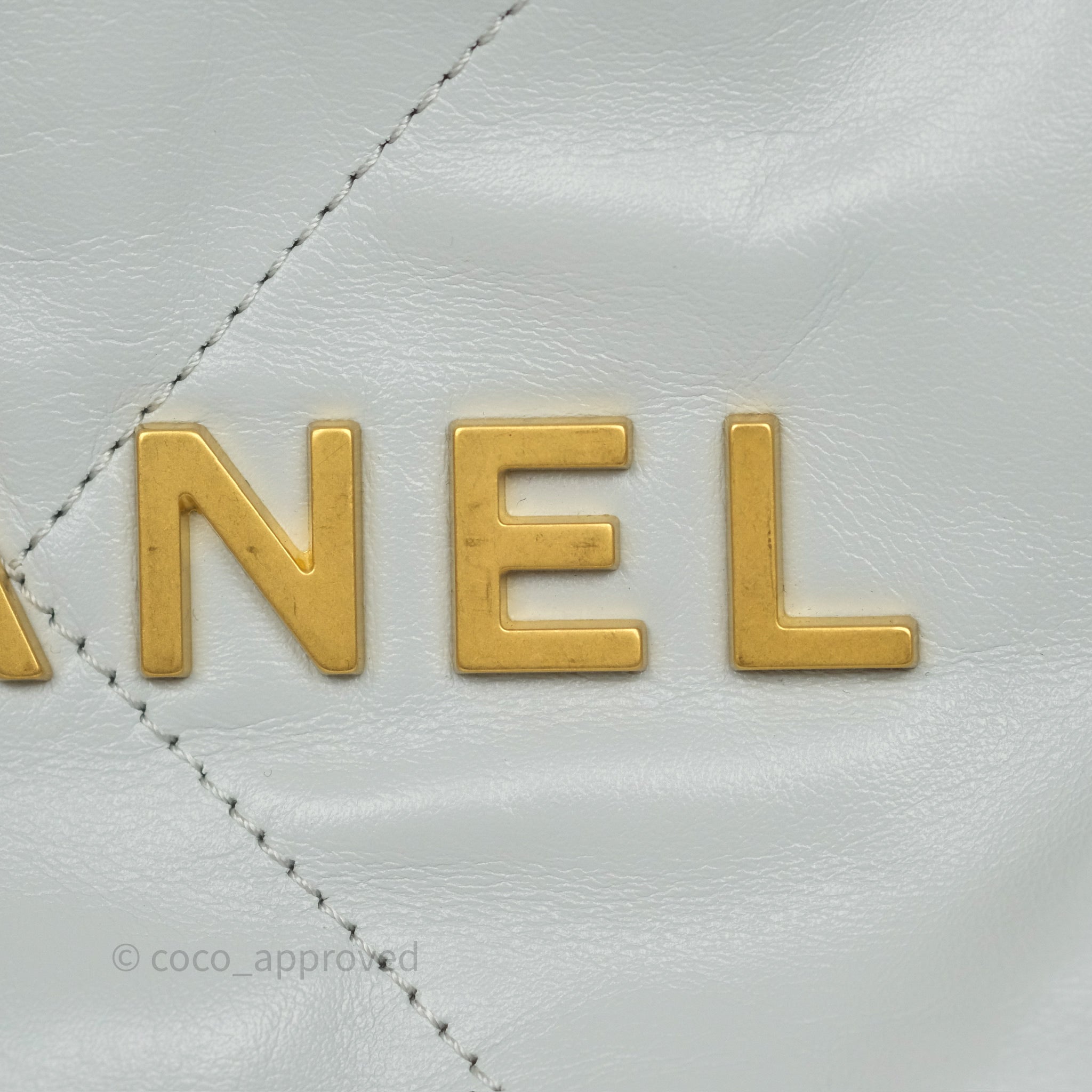 Chanel 22 Mini Bag Light Blue Shiny Crumpled Calfskin with Aged Gold Hardware - Luxury Crossbody Purse for Women, Perfect for Date Night & Evening Events