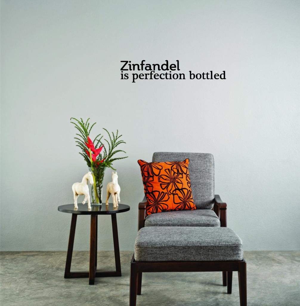 DIY Removable Wall Decals - Zinfandel Wine Bottle Design Home Decor (15x36 Inch) for Bedroom, Living Room & Nursery Stickers