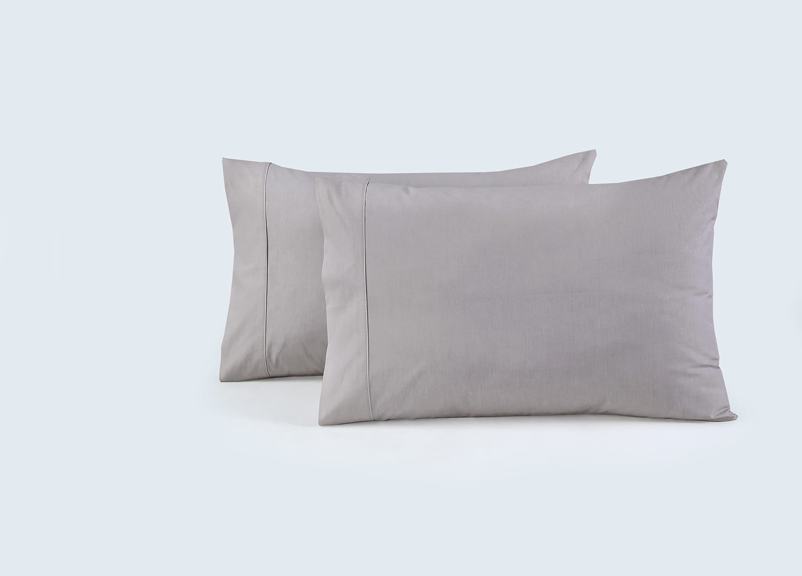 Premium 100% Cotton Percale Pillowcases - 6 Pack Soft & Breathable Pillow Covers with Lightweight Smooth Weave - Queen/Standard Size 20