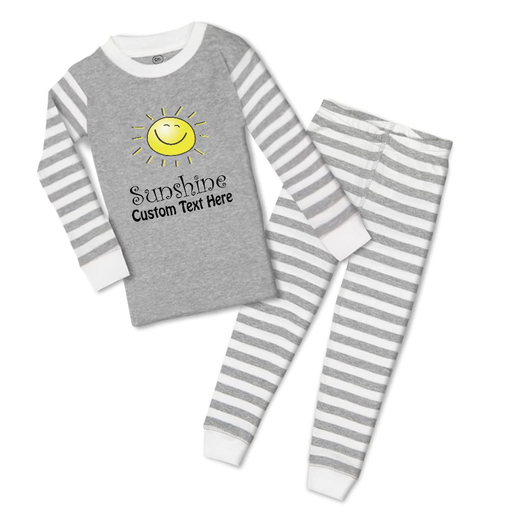 Custom Cotton Toddler Pajamas for Boys & Girls - Sunshine Print Cute Summer Sleepwear with Snug Fit - Perfect for Bedtime, Lounging & Playdates
