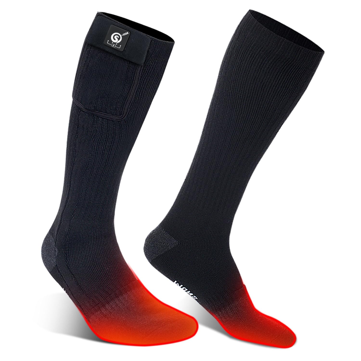 SNOW DEER Heated Socks for Men & Women - Battery Powered Thermal Winter Socks with Temperature Control - Warm Cotton Socks for Skiing, Hiking, Hunting, Motorcycling & Outdoor Activities - Keep Feet Toasty in Cold Weather