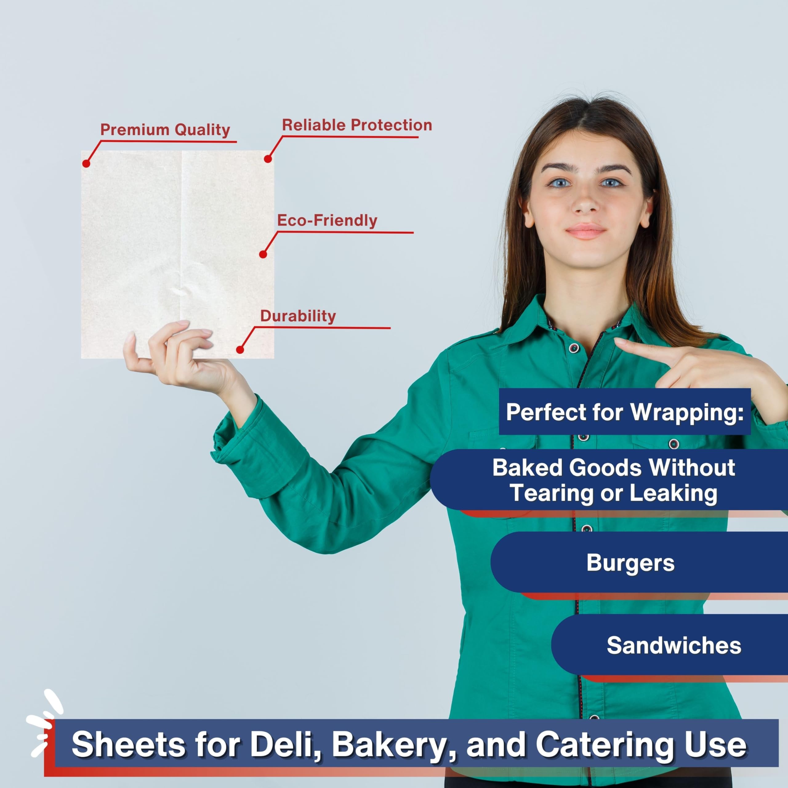 Logan Wax Paper - 500 Sheets Interfolded Dry Waxed Deli Paper 10.75