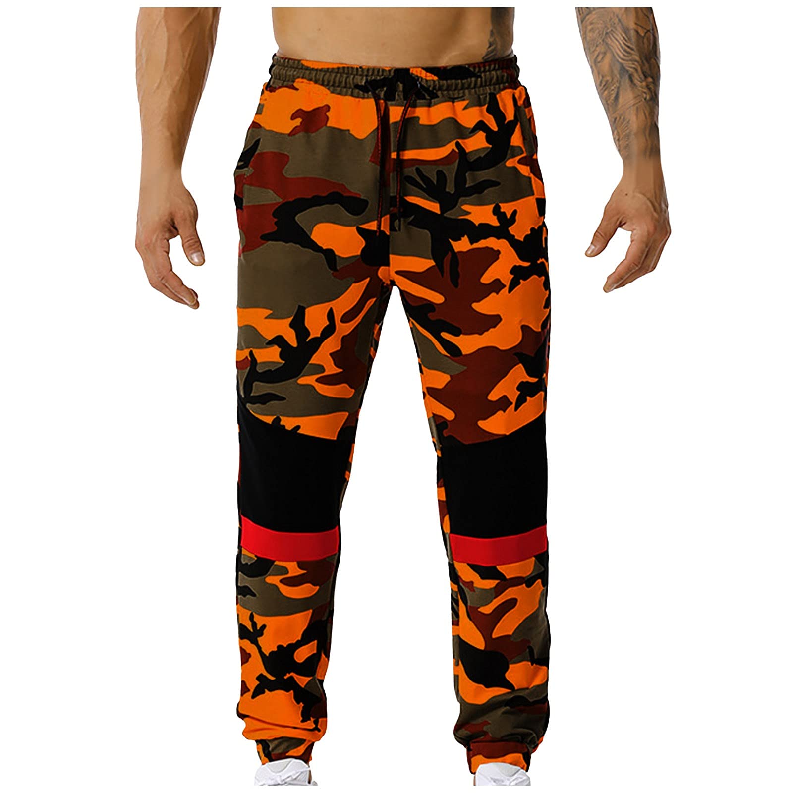 UBST Men's Camo Sweatpants - Camouflage Outdoor Hiking & Sports Joggers, Slim Fit Drawstring Casual Active Pants for Running, Gym & Streetwear Fashion