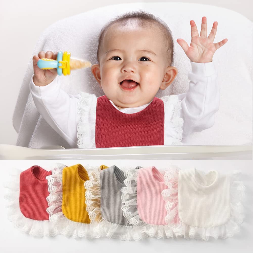 Surakey Baby Muslin Bandana Drool Bibs - Adjustable Soft Cotton Teething Bib for Newborns & Infants, Absorbent Drool Towel & Food Bib - Perfect for Feeding, Teething, and Daily Use (White)