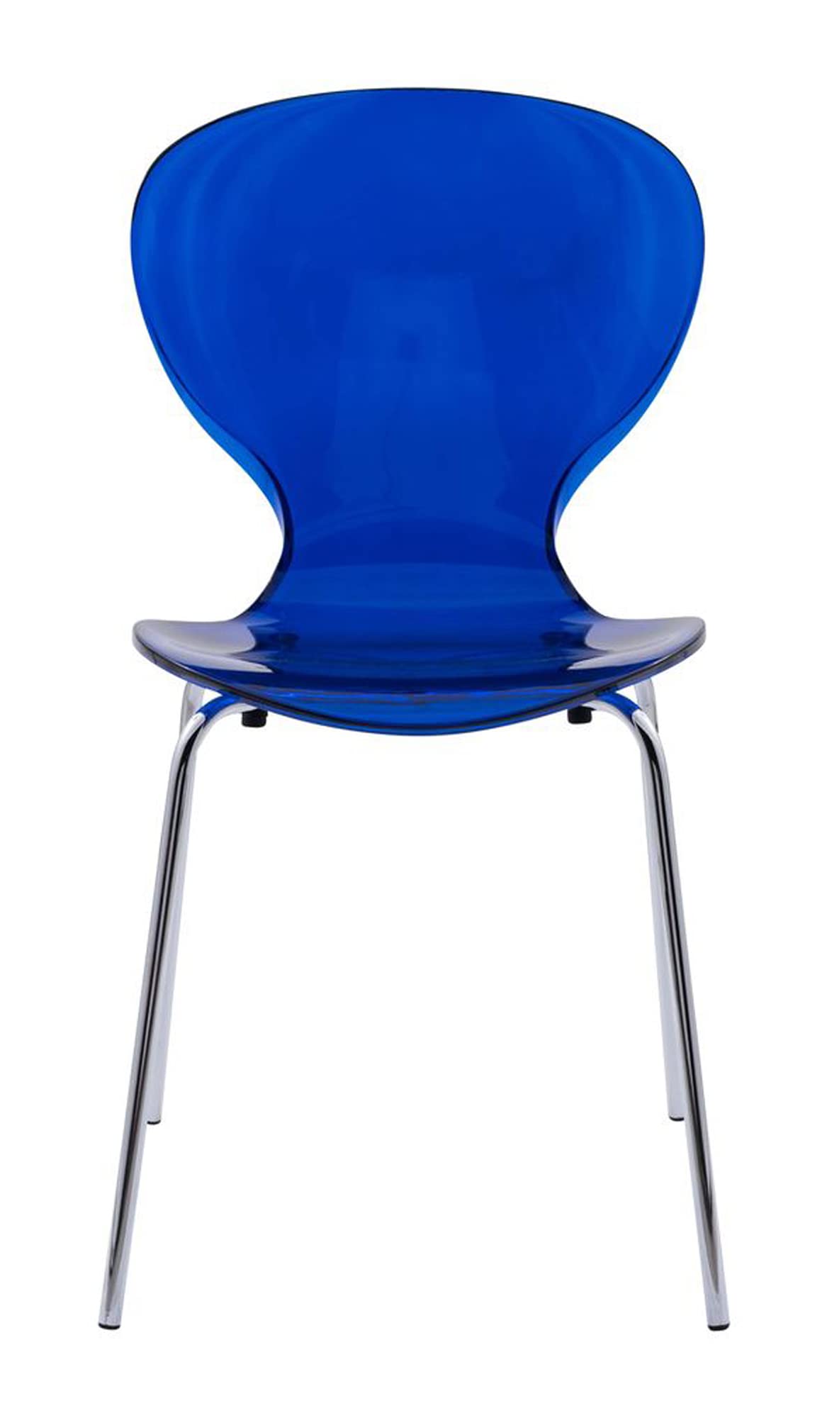 LeisureMod Modern Indoor/Outdoor Transparent Blue Acrylic Side Chair - Contemporary Home Decor for Living Room, Patio & Garden