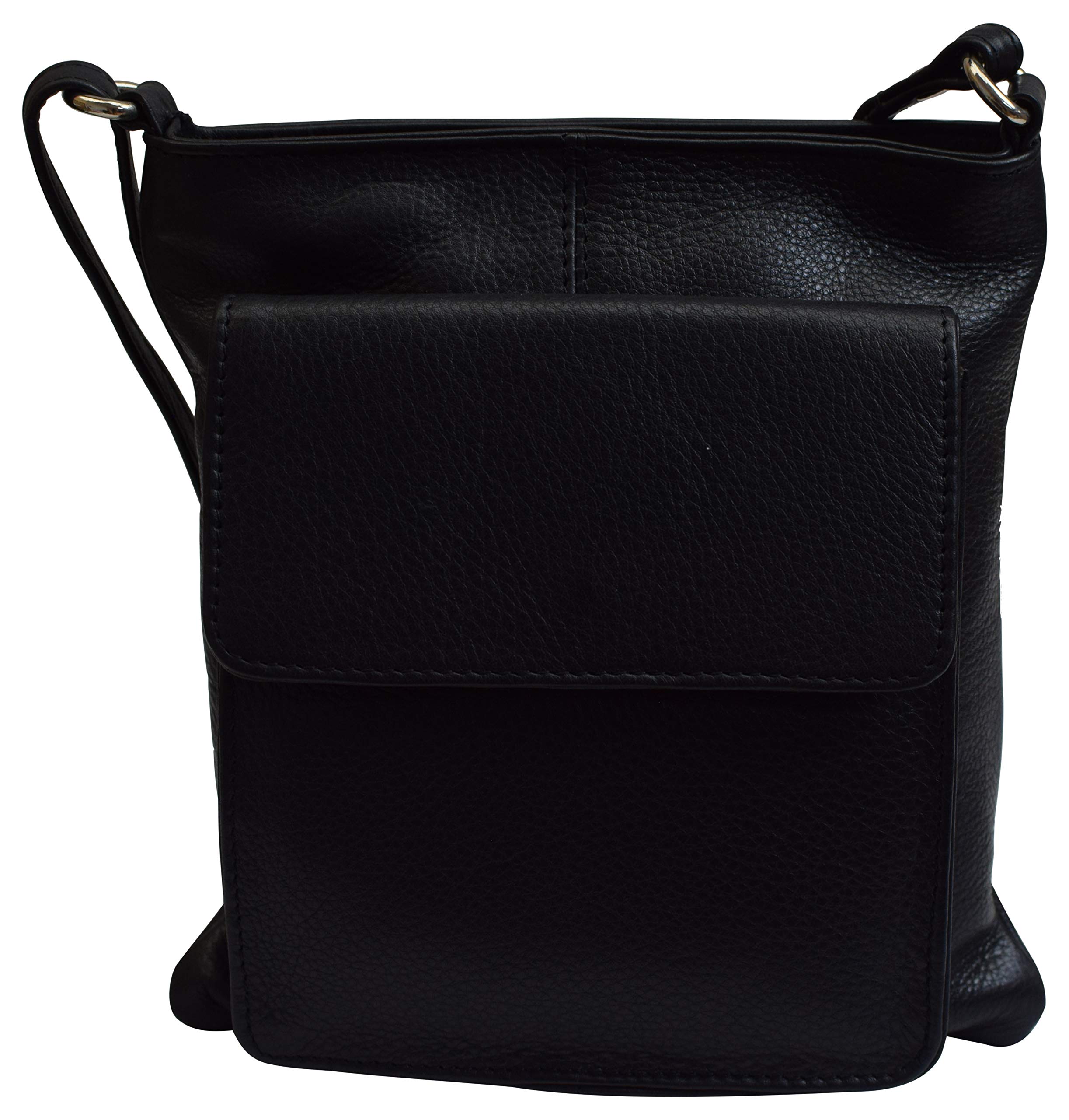 Luxury Genuine Leather Shoulder Bag for Women with Front Pouch Pocket - Perfect for Work, Travel & Everyday Use