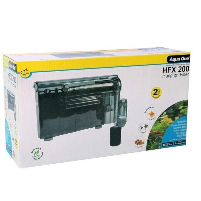 Aqua One HFX 200 Hang On Back Filter for Aquariums - 200L Capacity, 600L/h Flow Rate - Perfect for Freshwater & Saltwater Fish Tanks, Home or Office Use