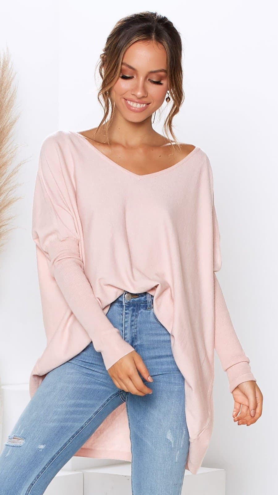Amalia Knit Top for Women - Soft Blush Pink Casual T-Shirt | Perfect for Everyday Wear, Layering & Office Outfits