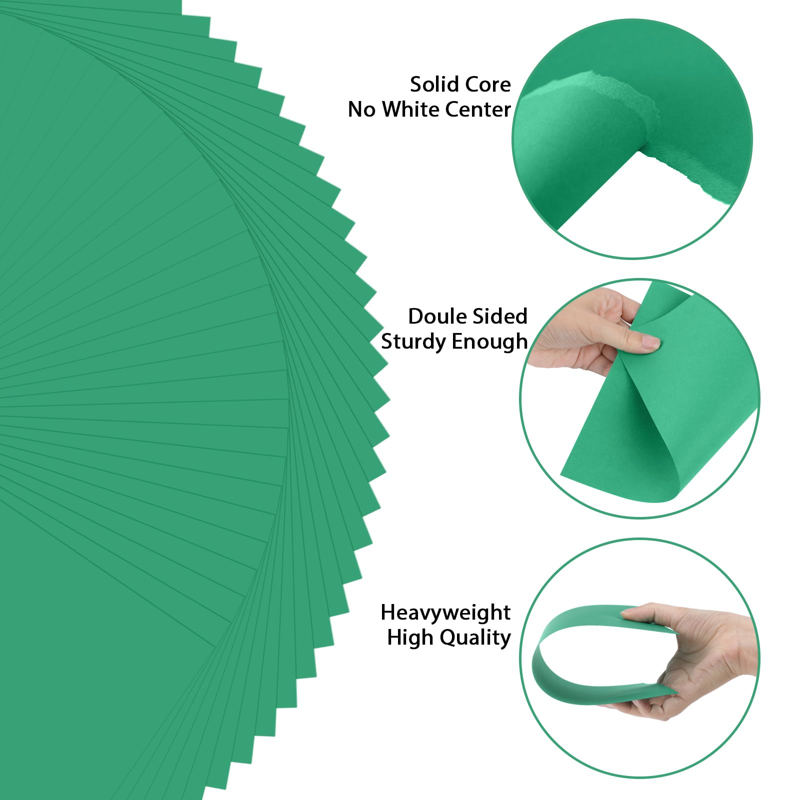 50 Sheets Christmas Green Cardstock Paper - 8.5 x 11 Inch Thick Construction Paper (92 lb/250gsm) for Crafting, Scrapbooking, Office Printing, Invitations & Certificates | Perfect for Holiday DIY Projects, School Crafts & Professional Documents