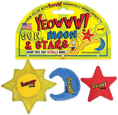 Organic Catnip Cat Toy - Sun, Moon & Star Design for Playful Kittens | Interactive Pet Toy for Indoor Play & Stress Relief