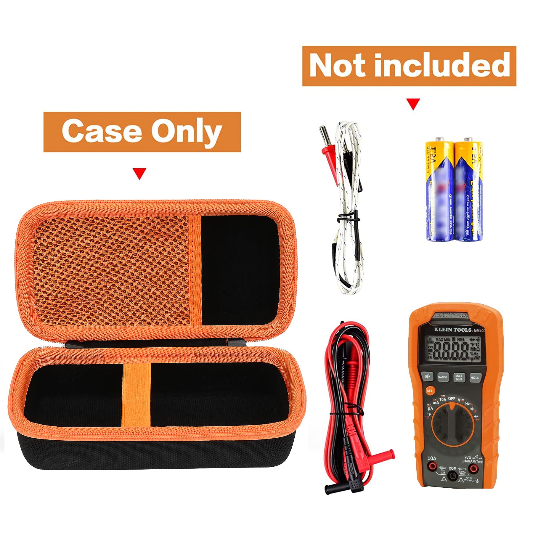 Aenllosi Protective Case for Klein Tools MM325, MM300, MM400, 69355 & 69149P Digital Multimeter Electrical Test Kits - Durable Storage Solution for Electricians, HVAC Technicians & DIY Projects