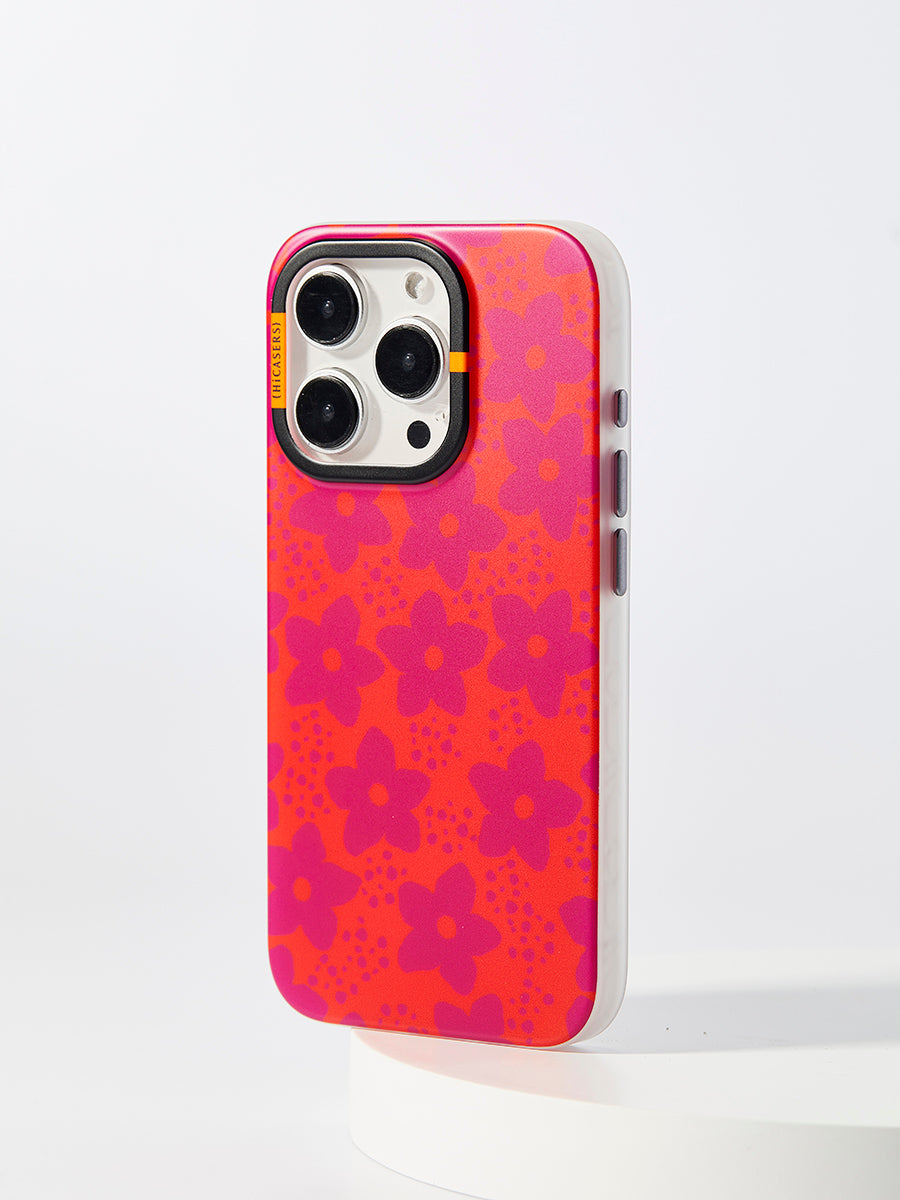 Floral and Pebbles Phone Case - Coral Red Design for iPhone & Samsung | Stylish Protective Cover for Everyday Use, Work & Travel