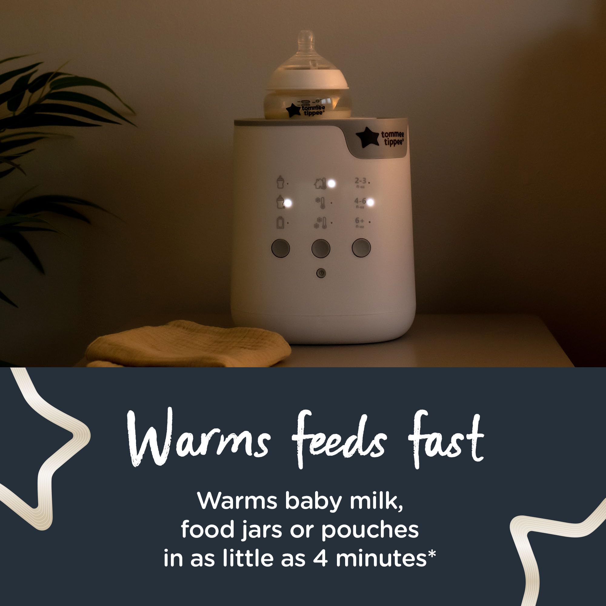 Tommee Tippee Multiwarm Bottle and Pouch Warmer - Fast Baby Bottle Warmer with Automatic Timer | Perfect for Breast Milk, Formula & Baby Food | White | Ideal for Nursery, Travel & On-the-Go Feeding