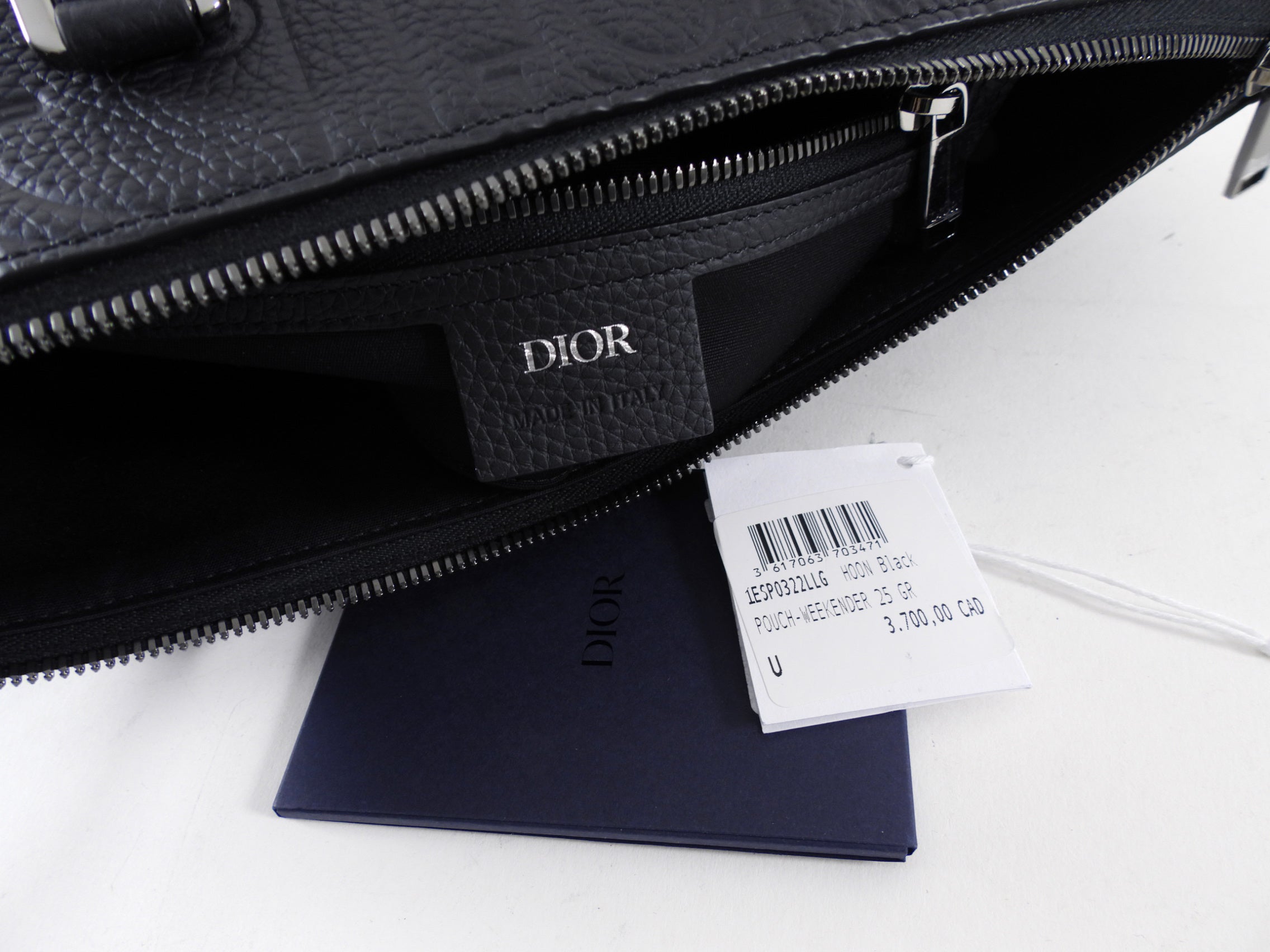 Christian Dior Black Gravity Leather Weekender 25 Bag - Luxury Travel Bag for Women, Perfect for Weekend Getaways & Business Trips