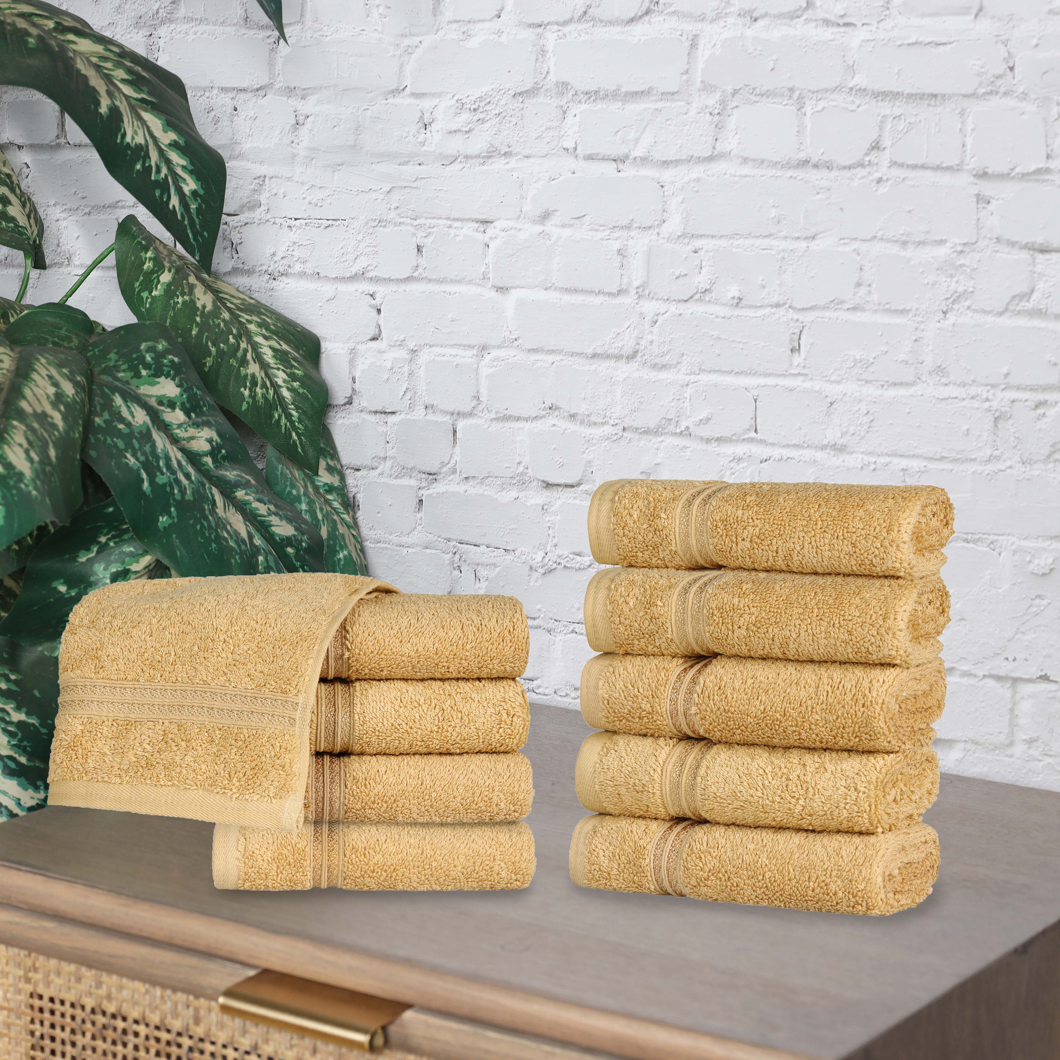 Premium Egyptian Cotton Face Towels - Ultra Soft & Highly Absorbent Bath Towel Set of 10 | Gentle for Sensitive Skin, Perfect for Spa, Gym & Luxury Bathroom Essentials
