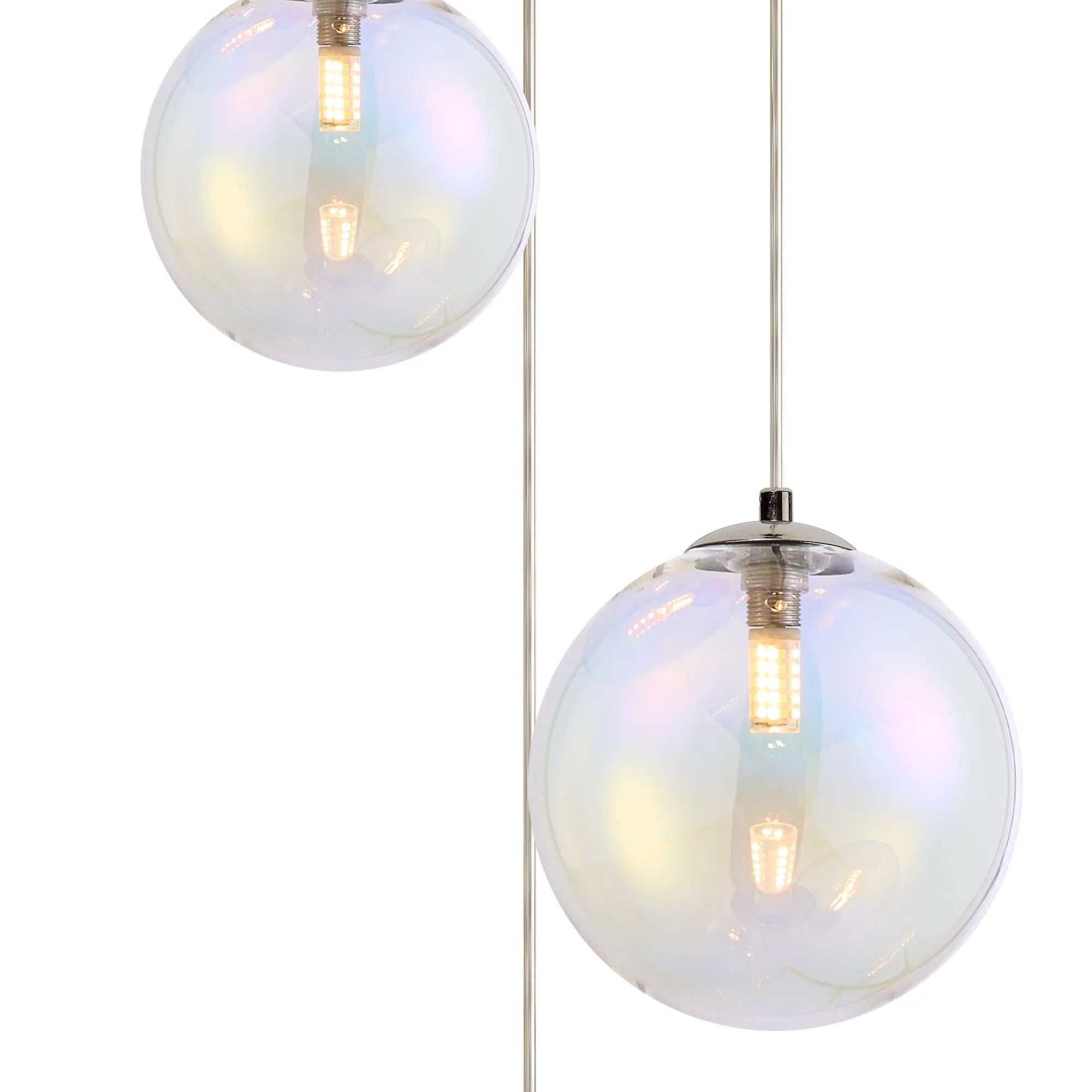 Austin 31cm Round Glass Pendant Light Fixture with 3 G9 Bulb Sockets - Perfect for Kitchen Island, Dining Room, and Modern Home Lighting